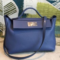 Hermes 24/24 29 Bags In Blue Clemence Calfskin