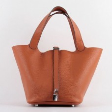 Hermes Picotin Lock Bags In Orange Leather