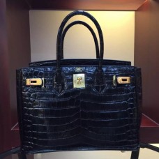 Hermes Birkin 30cm 35cm Bags In Black Crocodile Leather