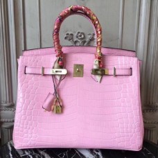 Hermes Birkin 30cm 35cm Bags In Pink Crocodile Leather