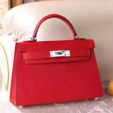 Hermes Red Epsom Kelly Mini II 20cm Handmade Bags