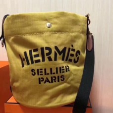 Hermes Grooming Bucket Bags In Yellow Canvas