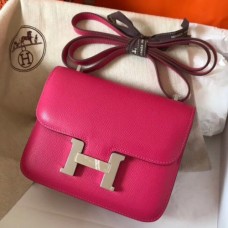 Hermes Mini Constance 18cm Rose Red Epsom Bags