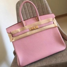 Hermes Pink Clemence Birkin 35cm Handmade Bags