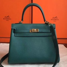 Hermes Malachite Clemence Kelly 25cm Retourne Handmade Bags