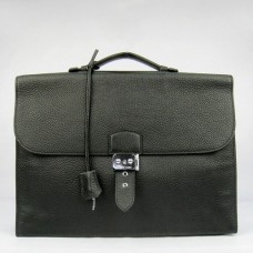 Hermes Black Sac A Depeches 38cm Briefcase Bags