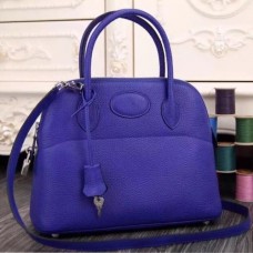 Hermes Bolide Tote Bags In Electric Blue Leather