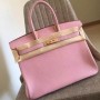 Hermes Pink Clemence Birkin 30cm Handmade Bags