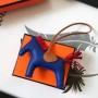 Hermes Rodeo Horse Bags Charm In Blue/Camarel/Red Leather