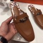 Hermes Oz Mule In Camarel Calfskin Leather