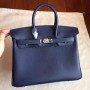 Hermes Sapphire Epsom Birkin 25cm Handmade Bags