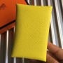 Hermes Yellow Epsom Calvi Card Holder