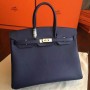 Hermes Sapphire Epsom Birkin 35cm Handmade Bags