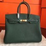 Hermes Vert Clemence Birkin 35cm Handmade Bags